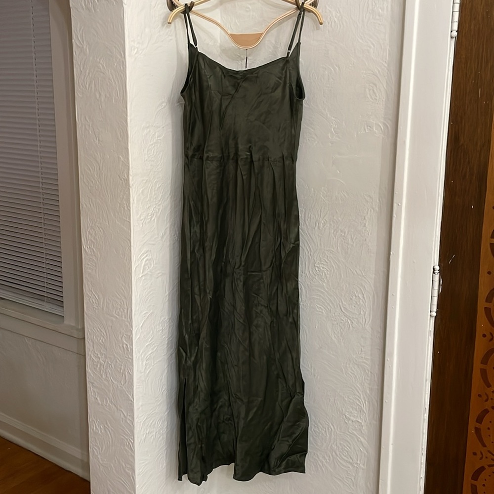 ANTHROPOLOGIE Women's Elyse Bias Slip Dress Size XL in Moss - Picture 8 of 8